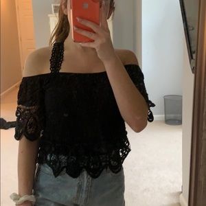 Black Charlotte Russe off the shoulder top